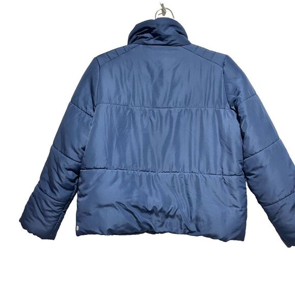 Z By Zella Women's Puffer Jacket Blue Small Full Zip Long Sleeve Mock Neck - Picture 4 of 9
